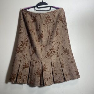 Valerie Stevens Tan A-Line Pleated Skirt